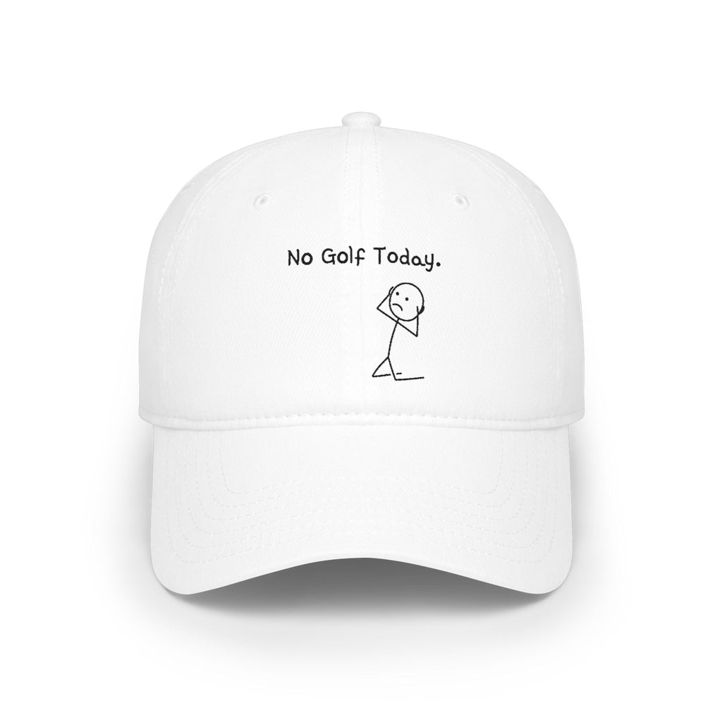 No Golf Today Low Profile Baseball Cap — Funny Golf Stick Figure Hat