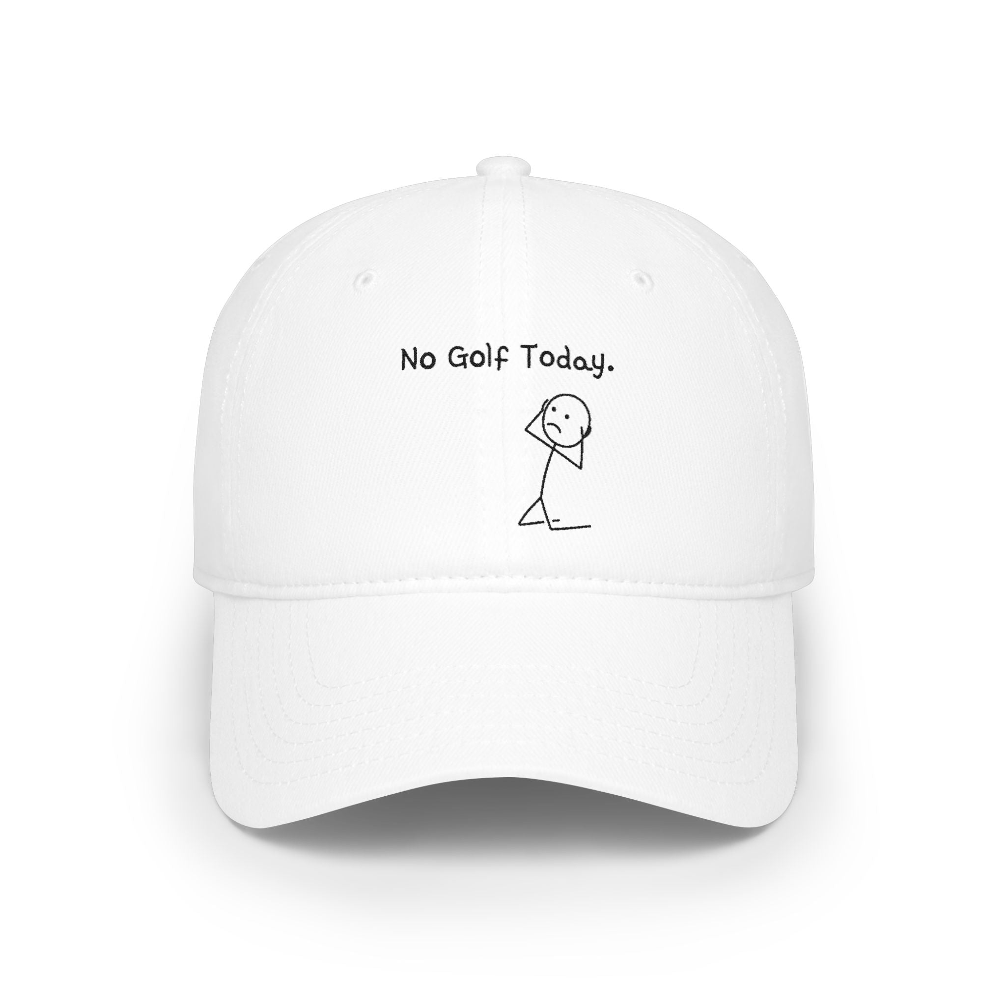 No Golf Today Low Profile Baseball Cap — Funny Golf Stick Figure Hat