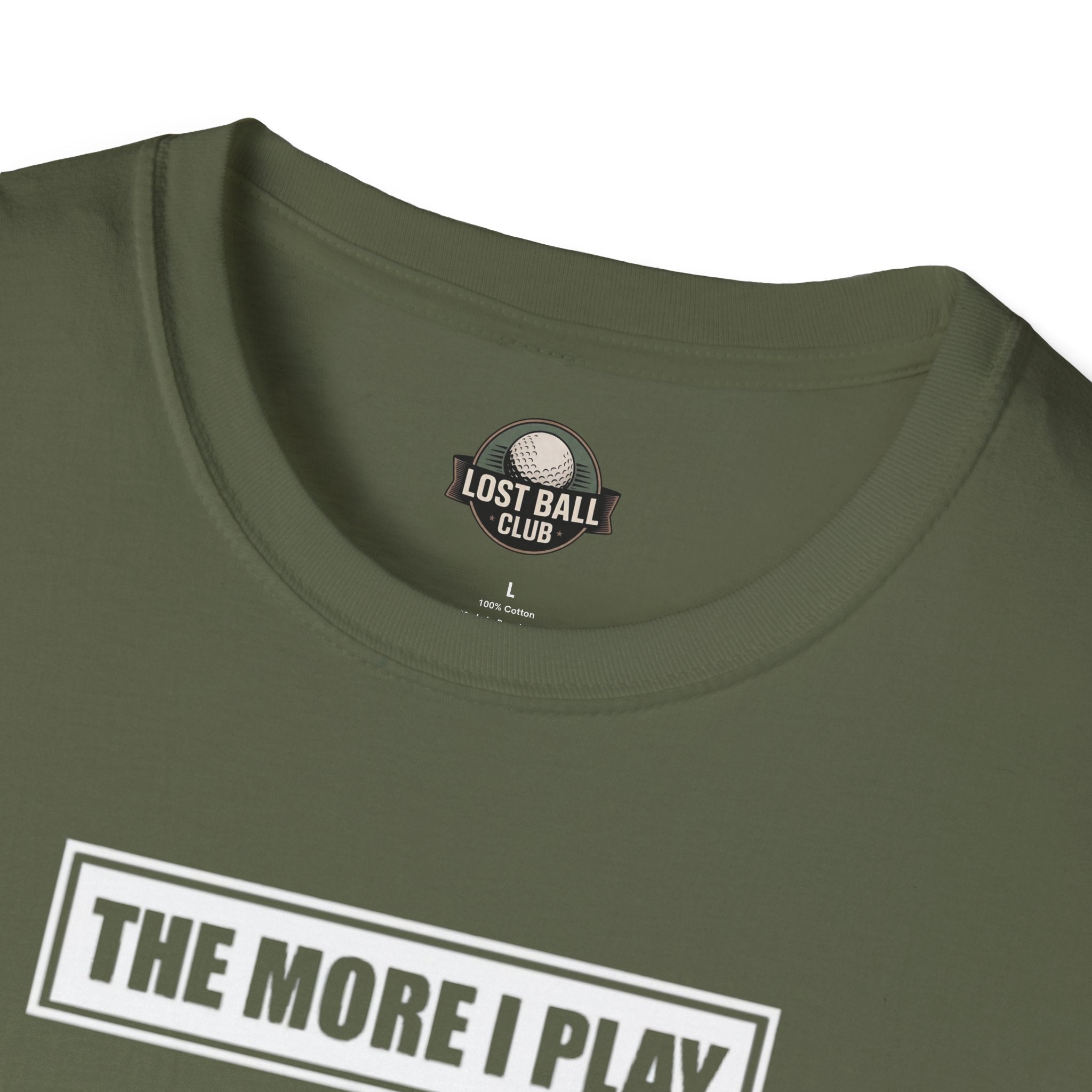 Golf T‑Shirt — "The More I Play the More Gravity Interferes" Funny Golf Shirt