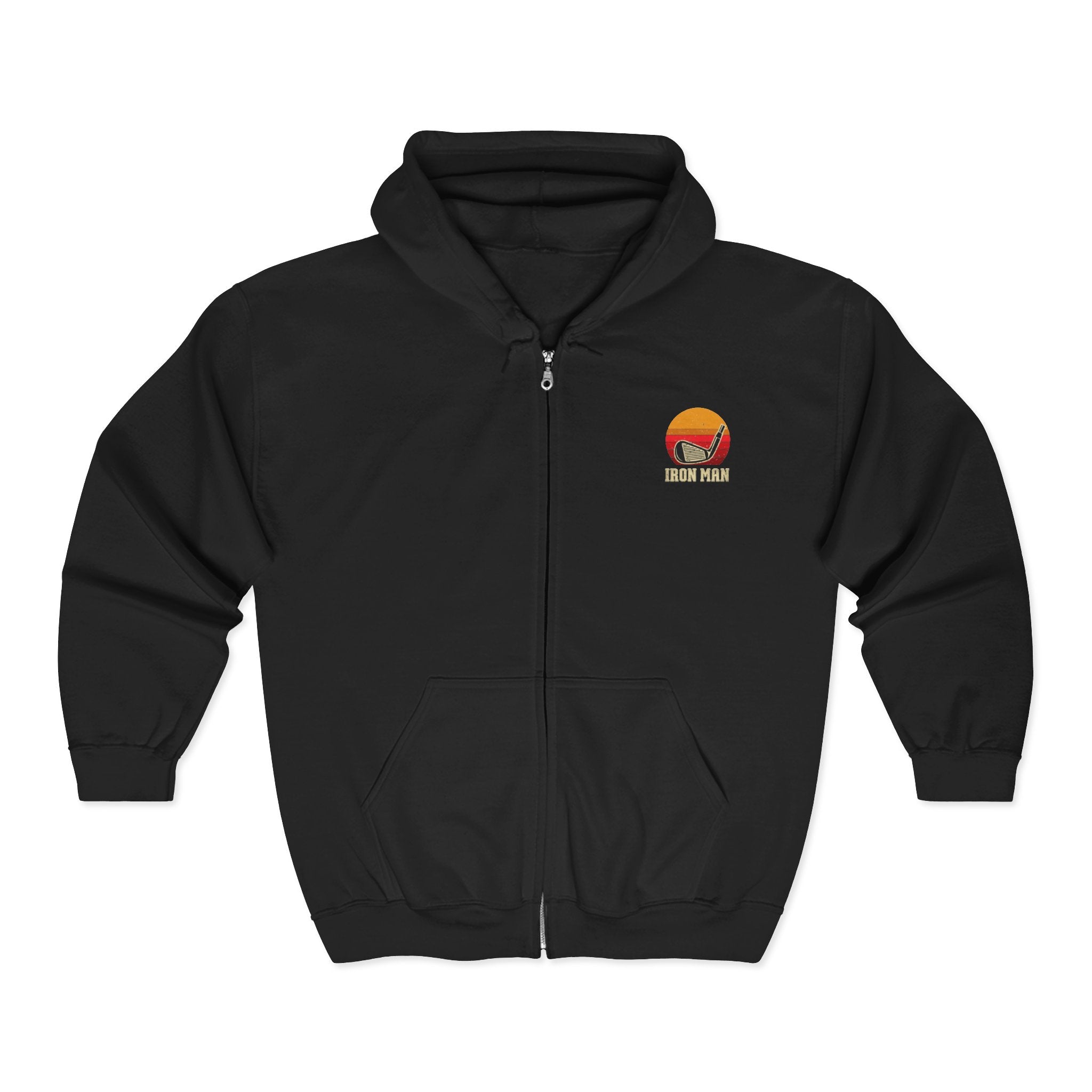 Iron Man Zip Hoodie — 'Iron Man' Retro Design
