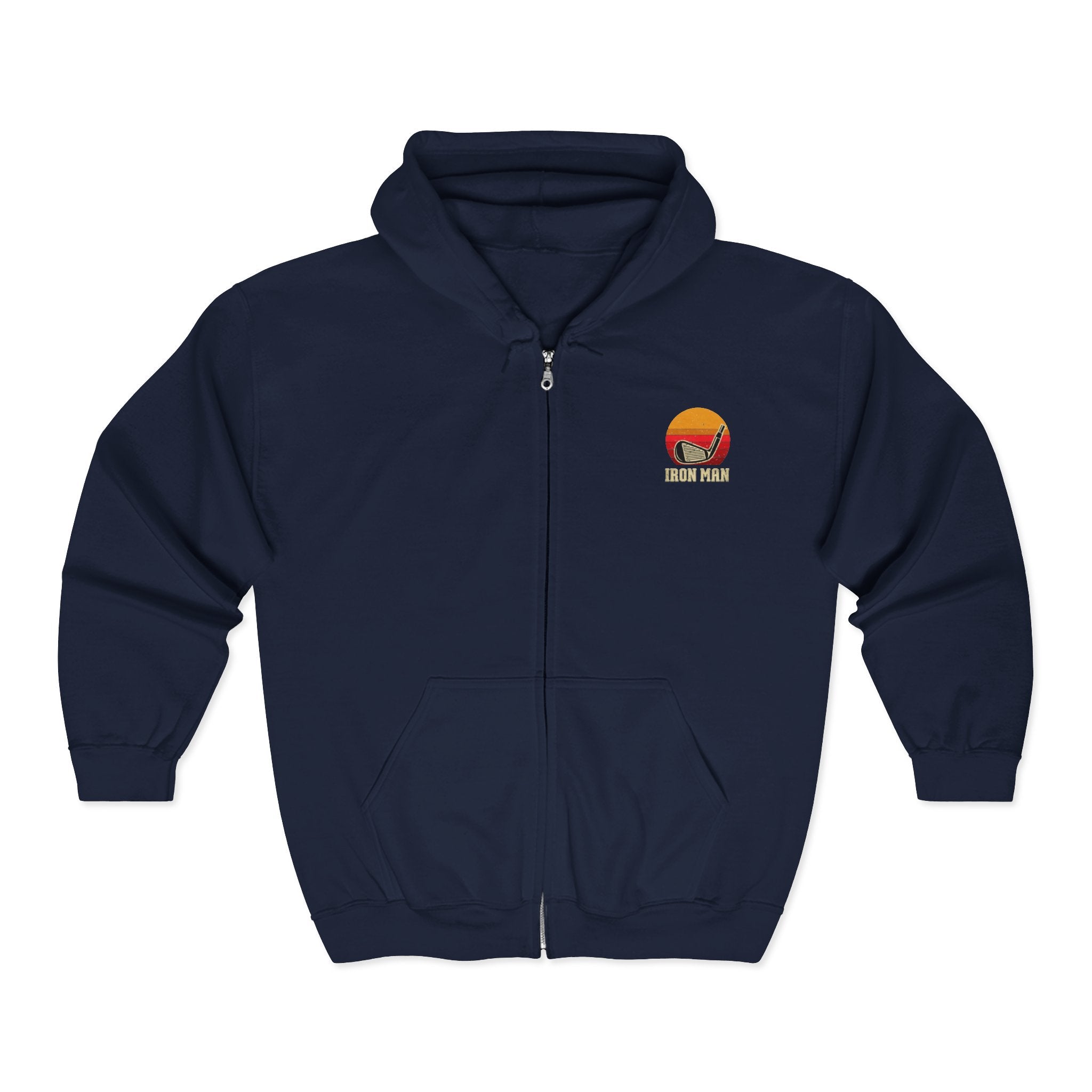 Iron Man Zip Hoodie — 'Iron Man' Retro Design