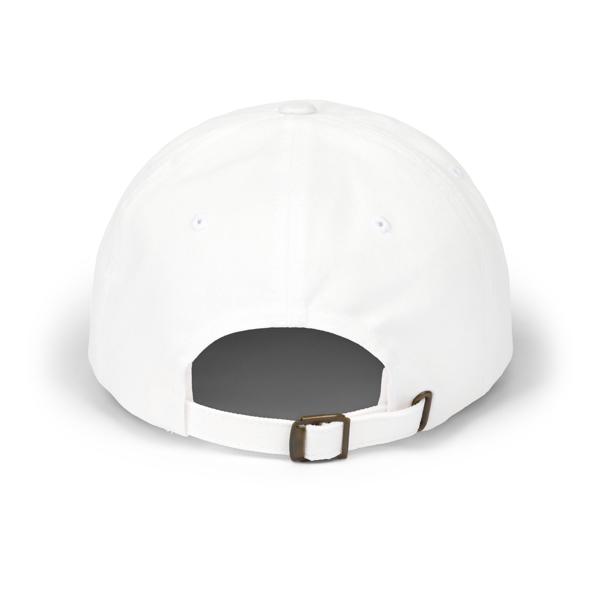 Golf Smiley Dad Cap — Classic White Embroidered Golf Smile Hat