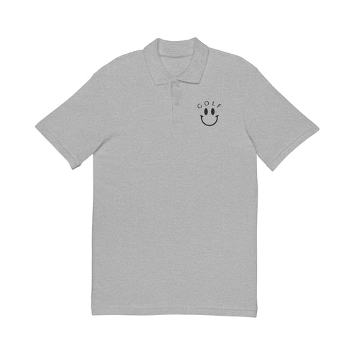 Embroidered Polo Shirt — Golf Smiley Chest Logo