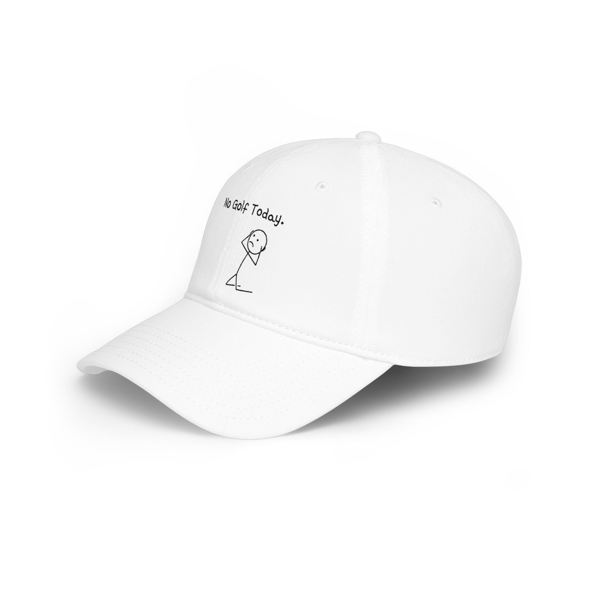No Golf Today Low Profile Baseball Cap — Funny Golf Stick Figure Hat