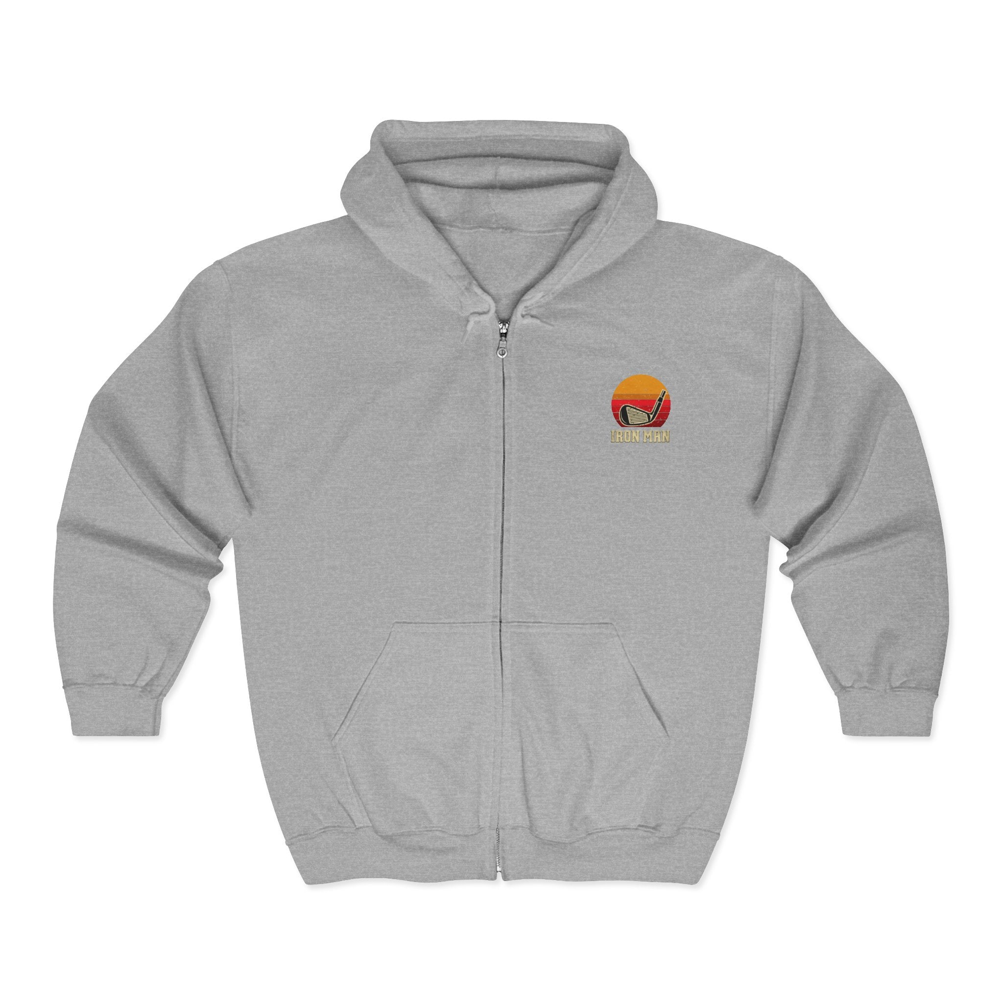 Iron Man Zip Hoodie — 'Iron Man' Retro Design