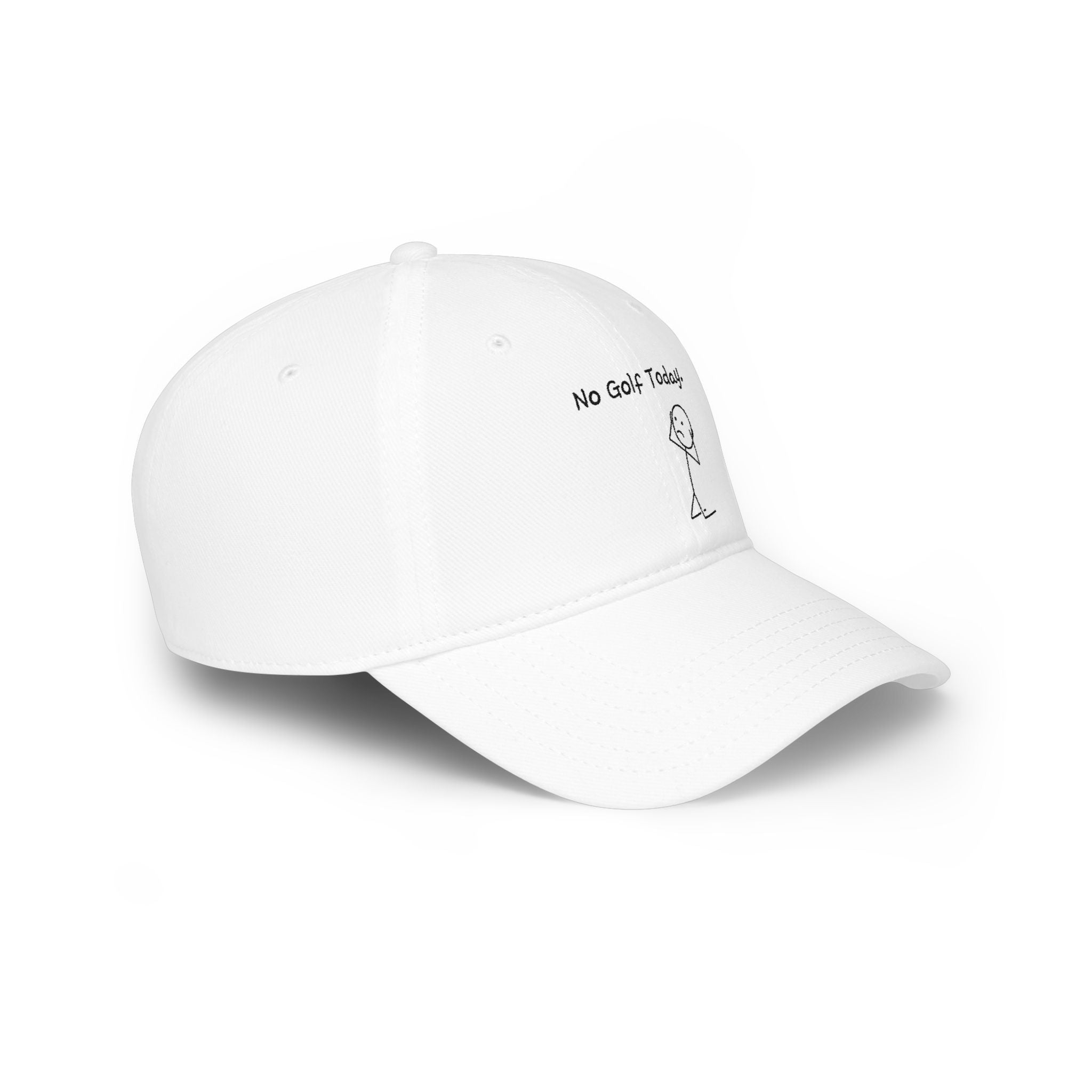 No Golf Today Low Profile Baseball Cap — Funny Golf Stick Figure Hat