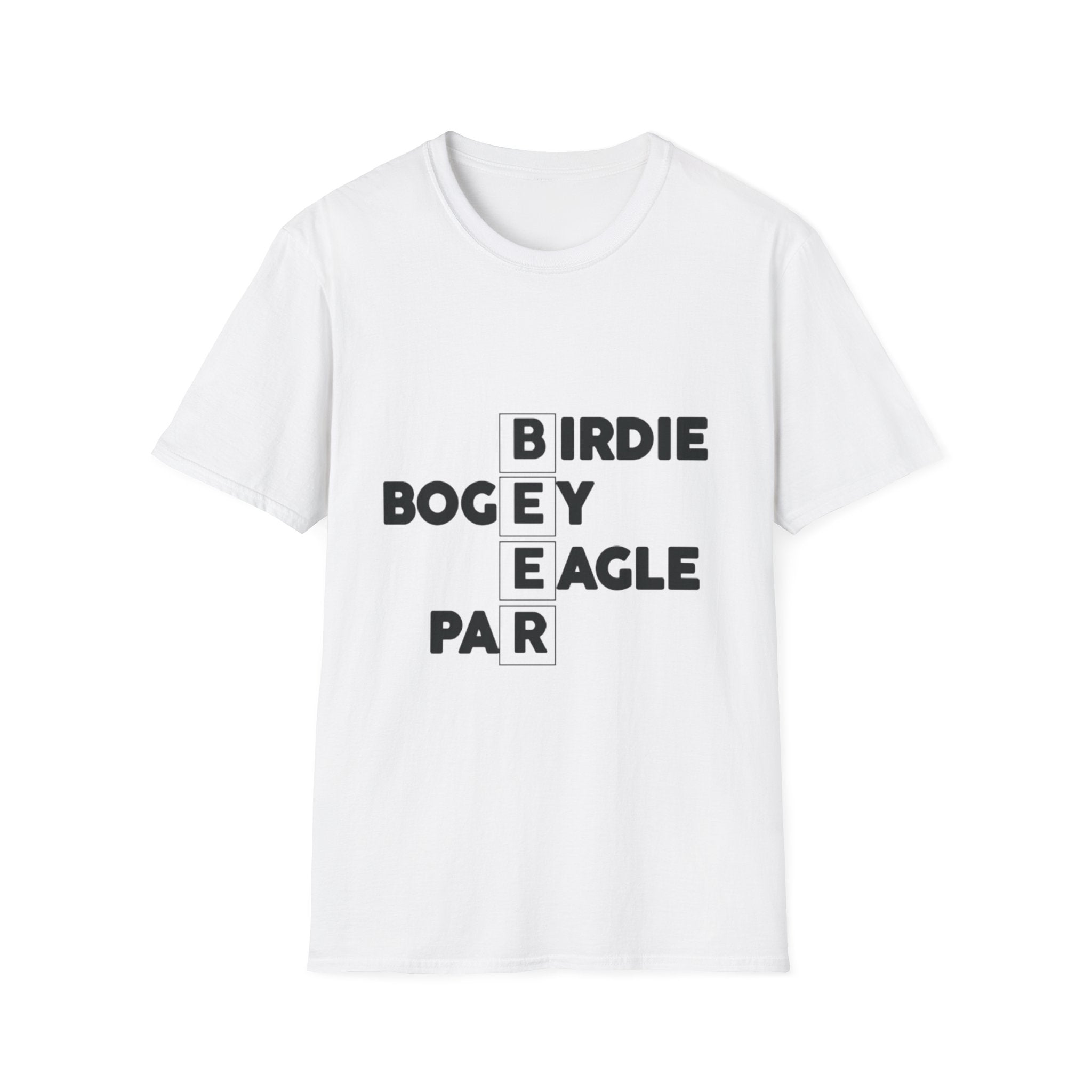 Golf Score Crossword T-Shirt — Birdie Bogey Eagle Par Design