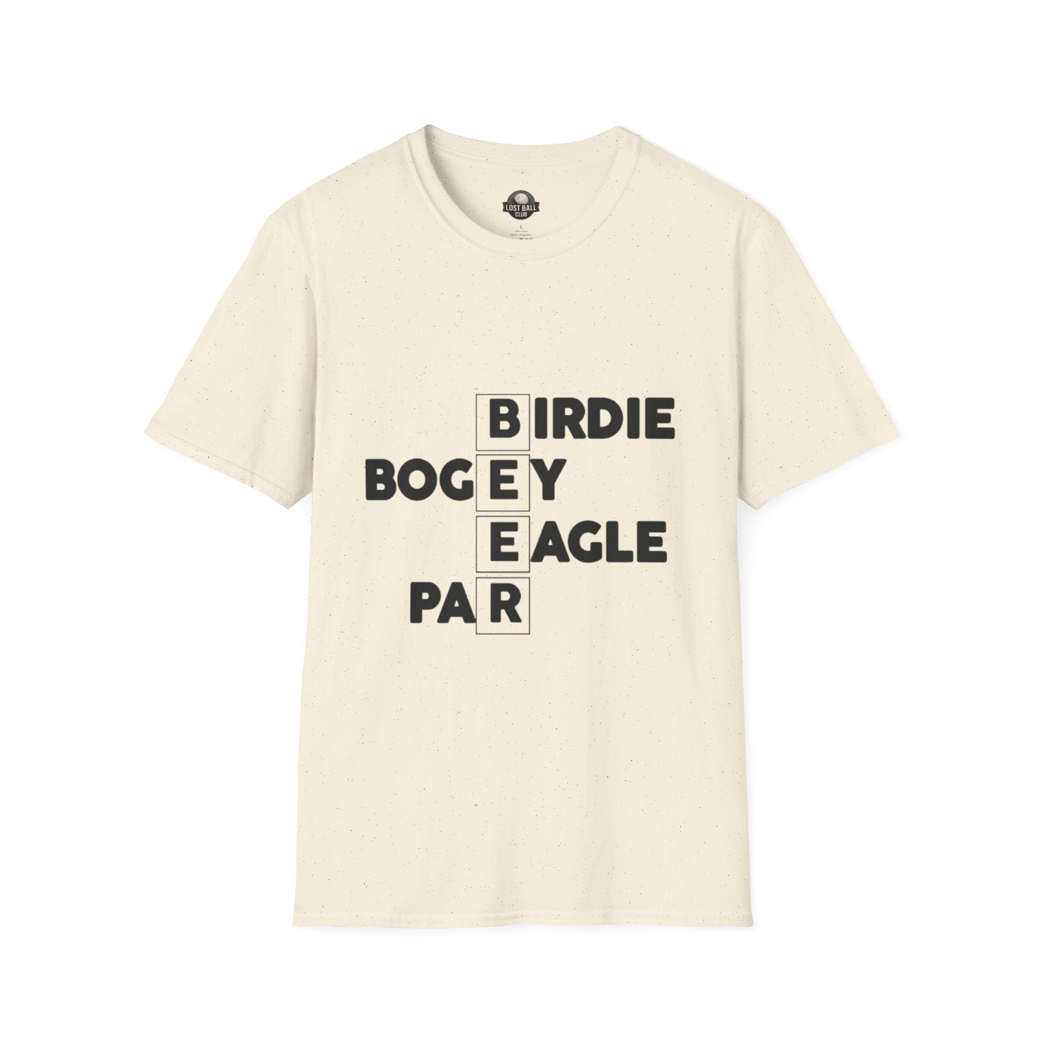 Golf Score Crossword T-Shirt — Birdie Bogey Eagle Par Design