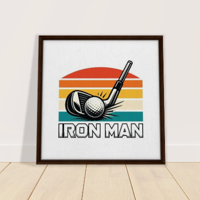 Iron Man Took a Day Off… He’s at the Golf Course Golf Framed Canvas