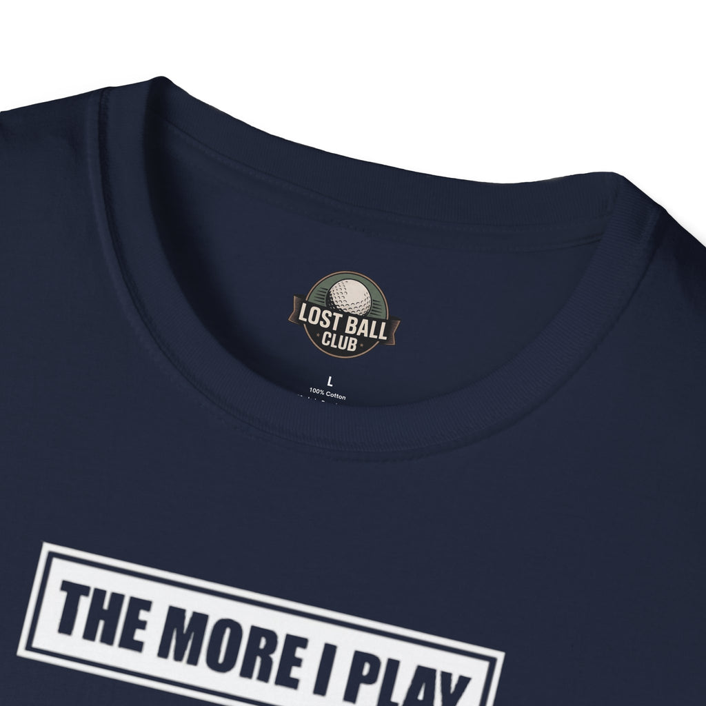 Golf T‑Shirt — "The More I Play the More Gravity Interferes" Funny Golf Shirt
