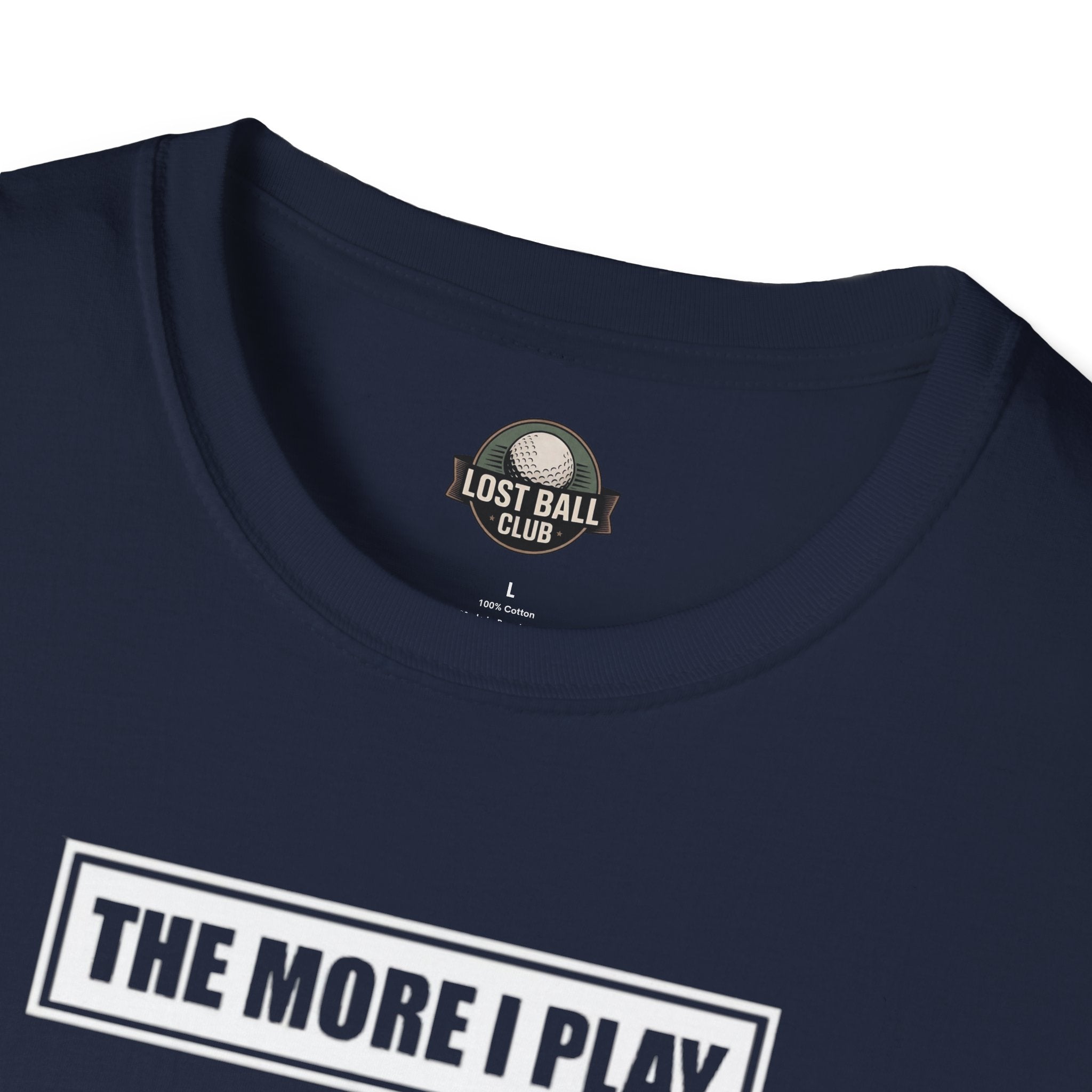 Golf T‑Shirt — "The More I Play the More Gravity Interferes" Funny Golf Shirt