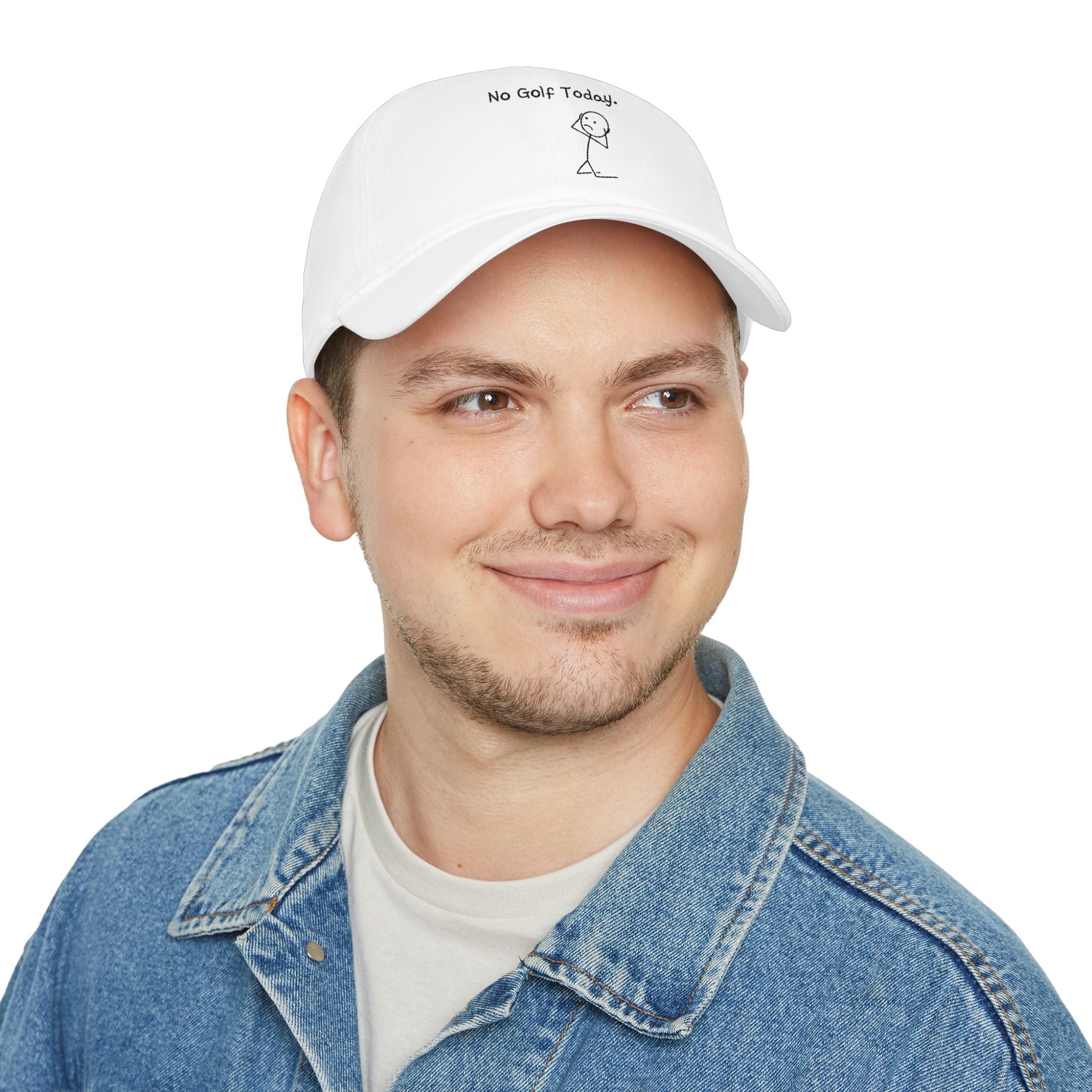 No Golf Today Low Profile Baseball Cap — Funny Golf Stick Figure Hat