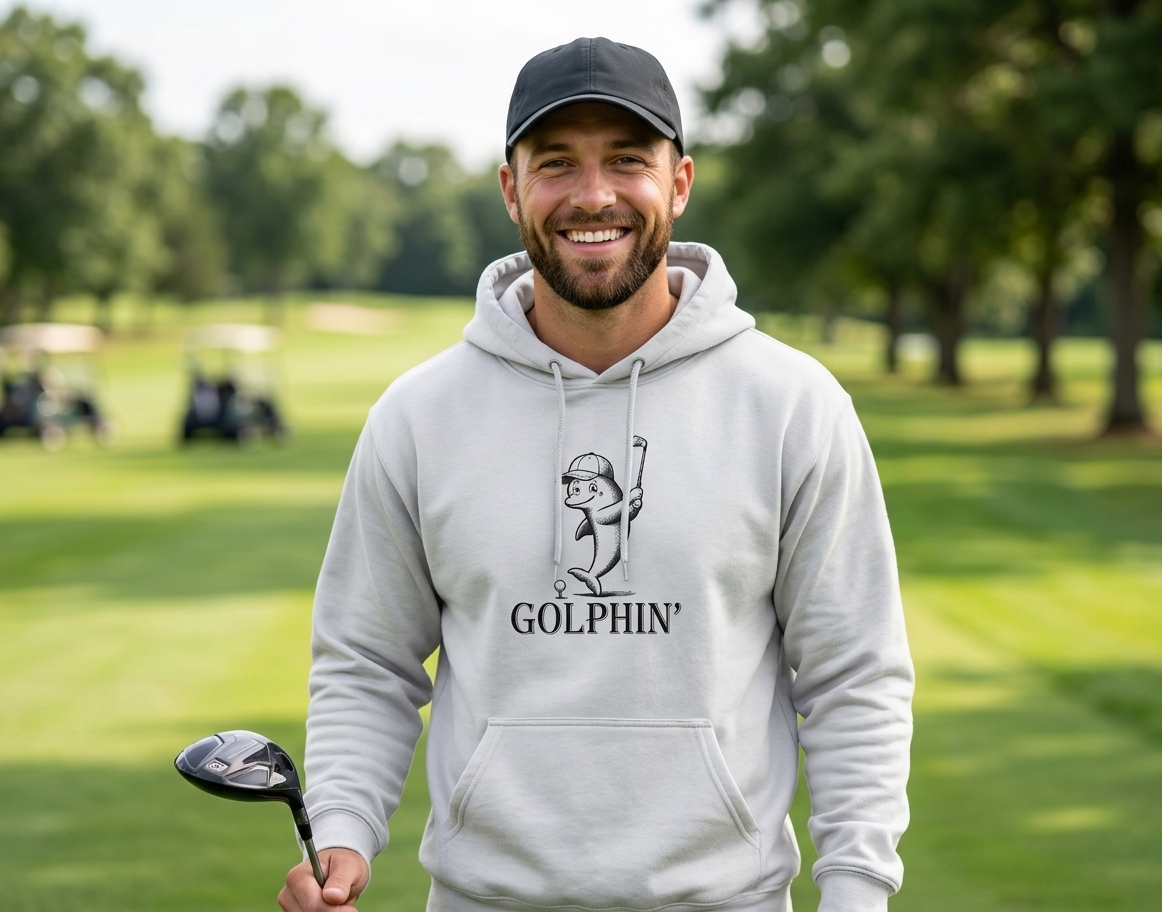 Golfin' Hoodie; Vintage Golf Pullover