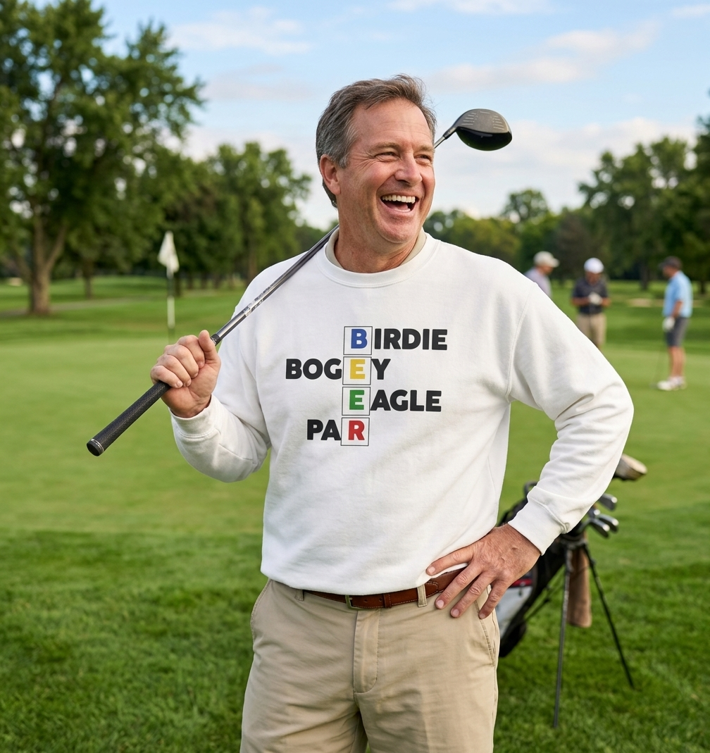 Golf Score Crossword Crewneck Sweatshirt