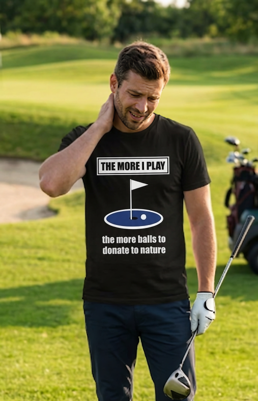 Golf T-Shirt — "The More Balls I Donate To Nature" Funny Golf Shirt for Players & Gifts